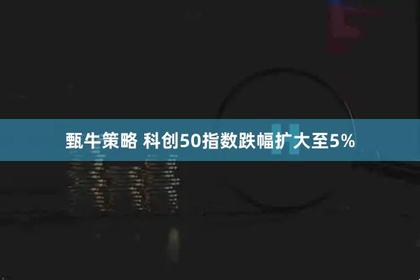 甄牛策略 科创50指数跌幅扩大至5%